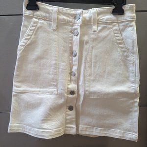 J. Crew White Button Front Skirt